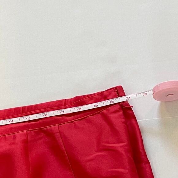 Raspberry/Pink Silk Pencil Skirt, Center Back Vent, Wedding, Special Event, 20 - Picture 5 of 7